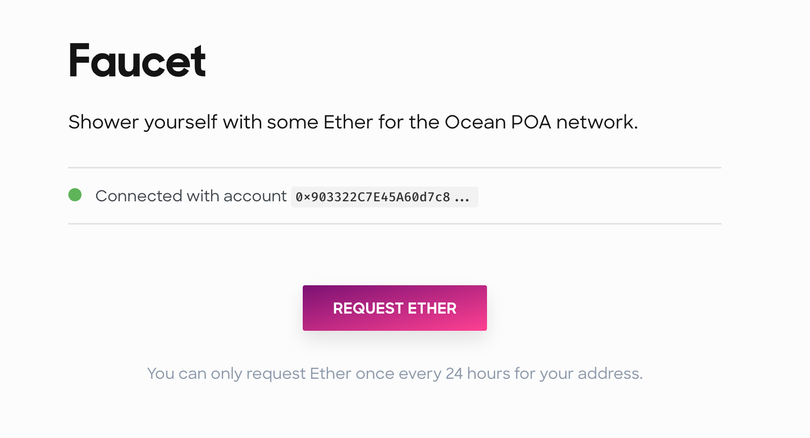 Faucet under commons.oceanprotocol.com/faucet