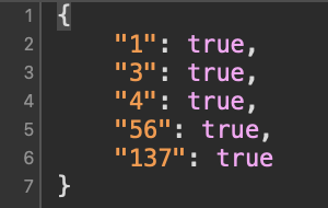 /chains/list endpoint response exposing indexed chain IDs