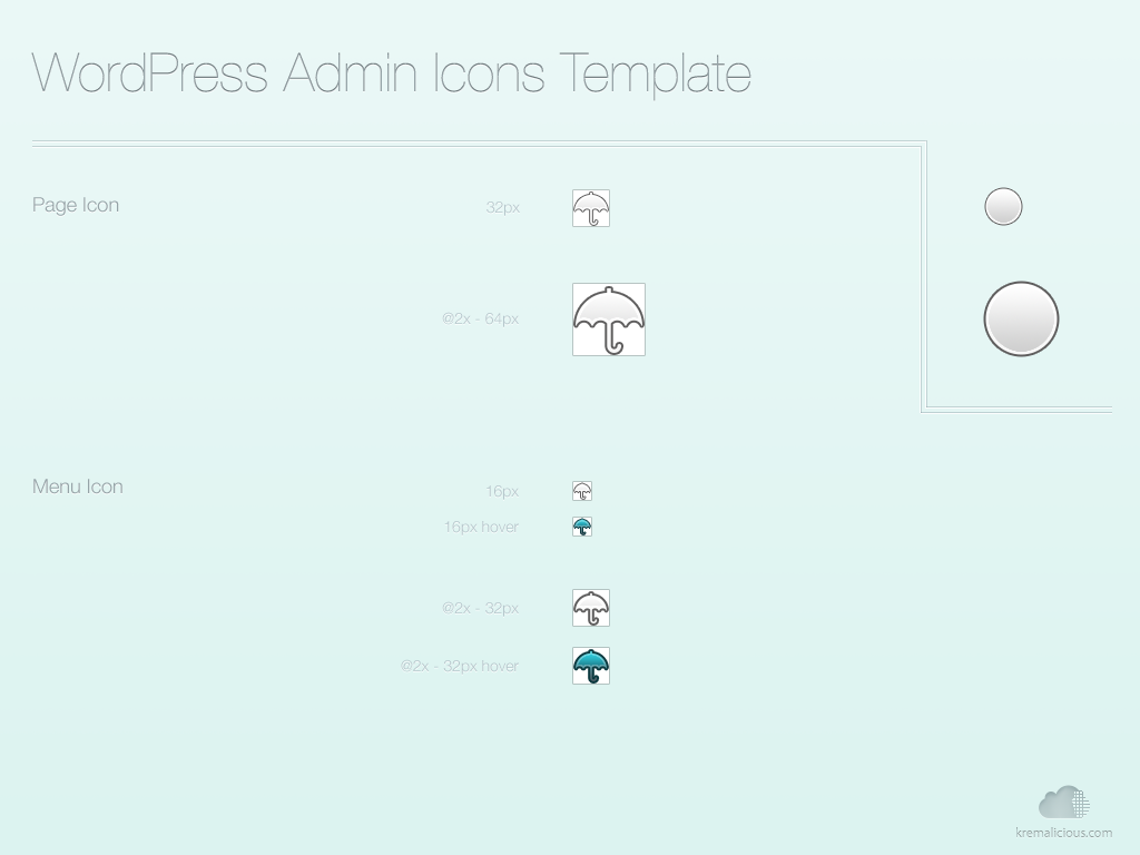 WordPress Admin Icons Template