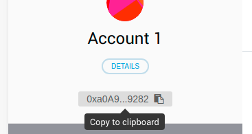 Copy your Kovan address to your clipboard