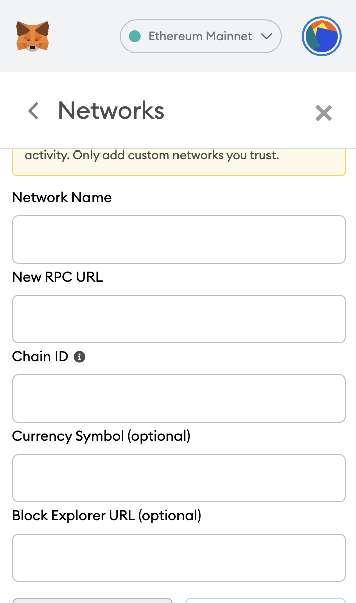 Add custom/external network
