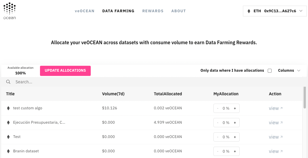 Allocate your veOcean