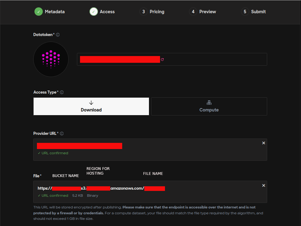 Get the S3 Bucket Link & Publish Asset on Market - 1