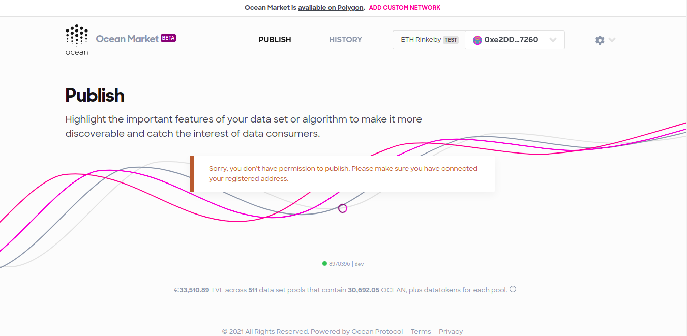 Viewing the market without publish permission